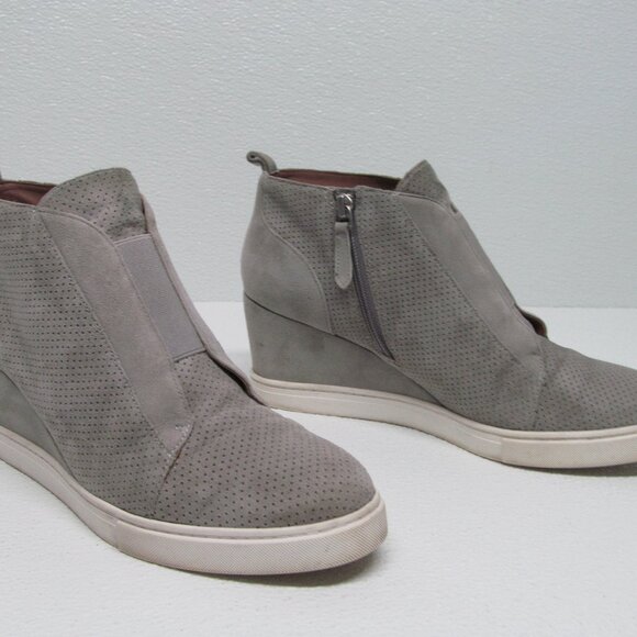 Linea Paolo Felicia Gray Suede Leather Platform Wedge Sneaker size 9 - Picture 5 of 11